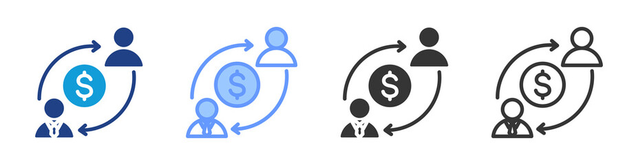 Exchange icon set multiple style collection