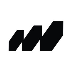 m monogram chart logo modern