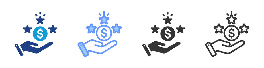 Bonuses icon set multiple style collection