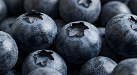 Obraz premium Close Up Of Ripe Blueberries Bursting With Nutritional Goodness