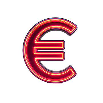 euro sign glowing currency icon illustration
