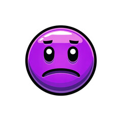 Fototapeta premium purple sad face emoji illustration