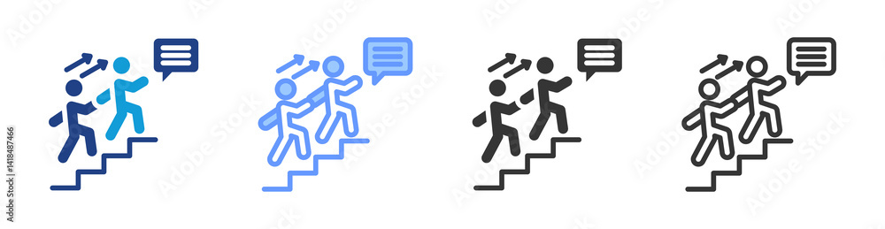Poster Mentorship icon set multiple style collection