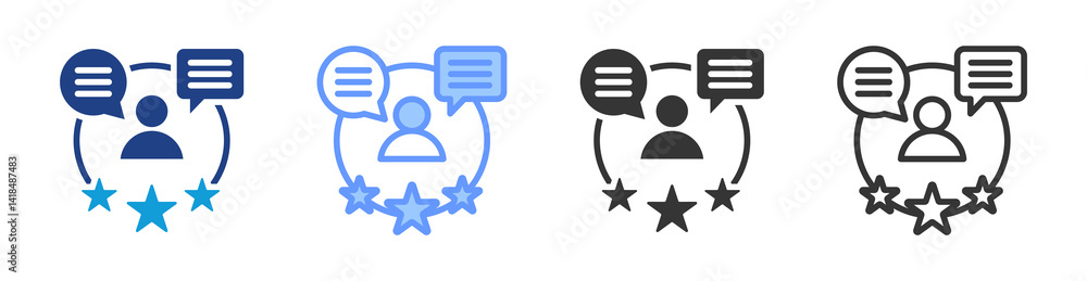 Poster Performance Feedback icon set multiple style collection