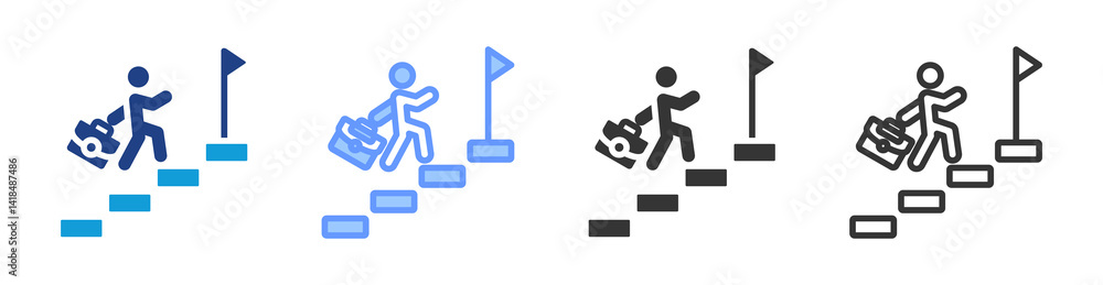Poster Career Path icon set multiple style collection