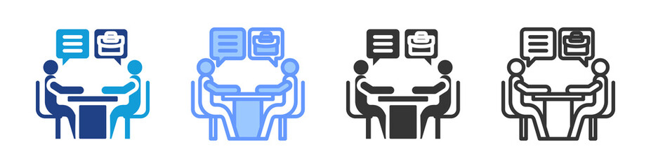 Career Counselling icon set multiple style collection