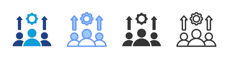 Leadership Development icon set multiple style collection