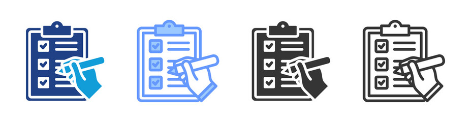 Self Assessment icon set multiple style collection