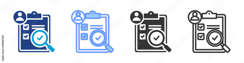 Poster Performance Appraisal icon set multiple style collection