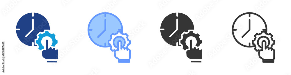 Poster Time Management icon set multiple style collection