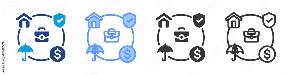 Poster Benefit Admnistration icon set multiple style collection