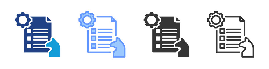 Fototapeta premium Srategic Planning icon set multiple style collection