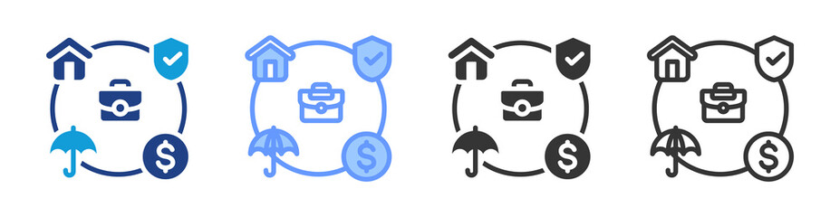 Benefit Admnistration icon set multiple style collection