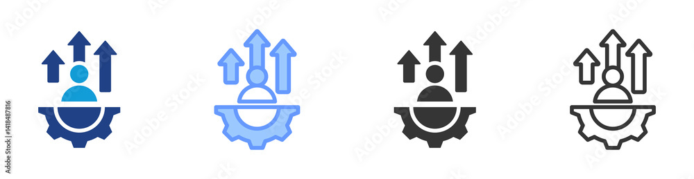 Poster personal growth icon set multiple style collection