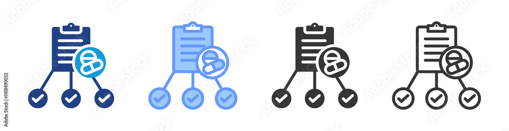 Poster clinical endpoint icon set multiple style collection
