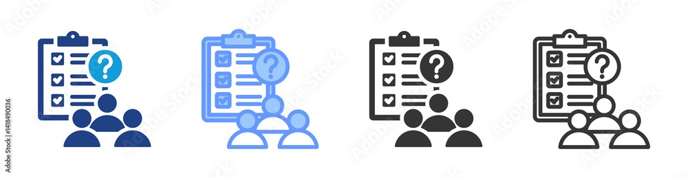 Poster blinding icon set multiple style collection