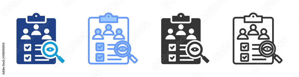 Poster Control Group icon set multiple style collection