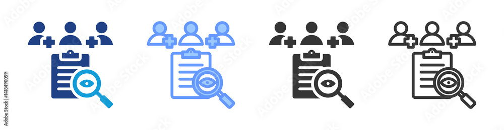 Poster Data Monitoring icon set multiple style collection