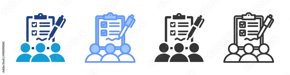 Poster Consent Form icon set multiple style collection