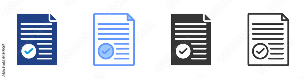 Poster Informed Consent icon set multiple style collection