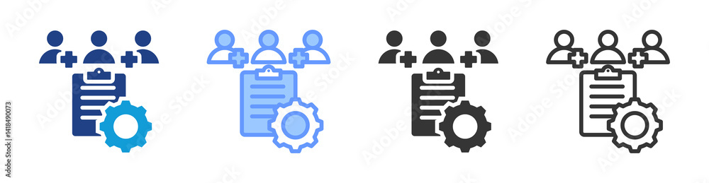 Poster investigator icon set multiple style collection