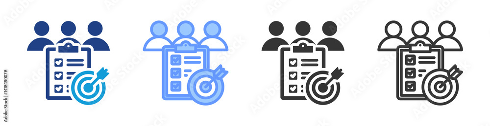 Poster Outcome icon set multiple style collection
