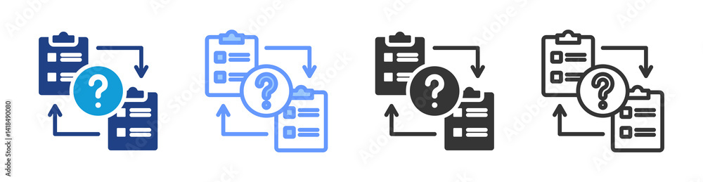 Poster Null Hypothesis icon set multiple style collection