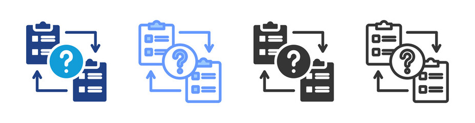 Null Hypothesis icon set multiple style collection