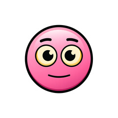 Fototapeta premium pink face with rolling eyes emoji illustration