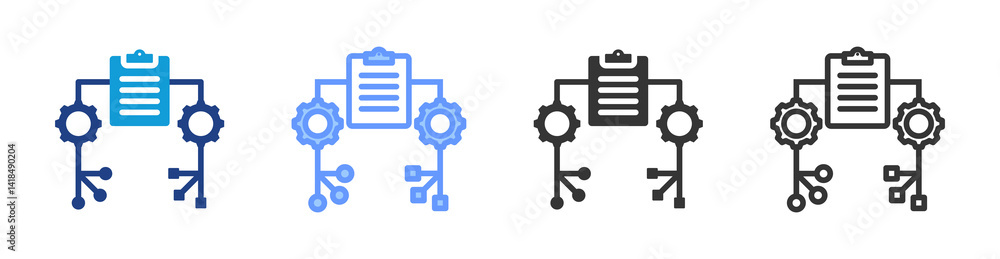 Poster Study Design icon set multiple style collection
