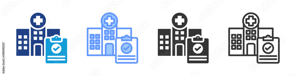 Poster Study Site icon set multiple style collection