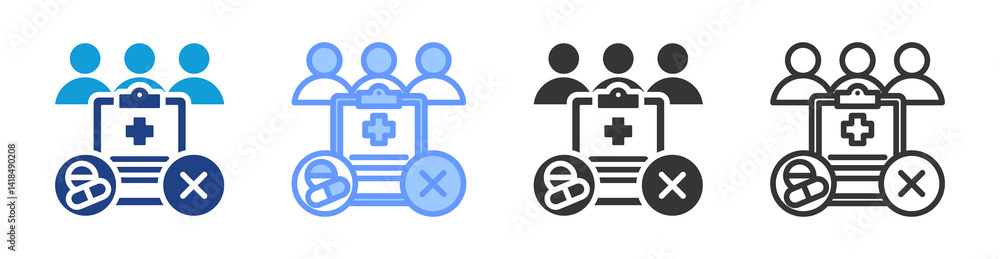Aufkleber Study Termination icon set multiple style collection