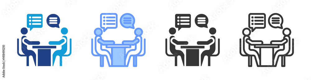 Poster study visit icon set multiple style collection