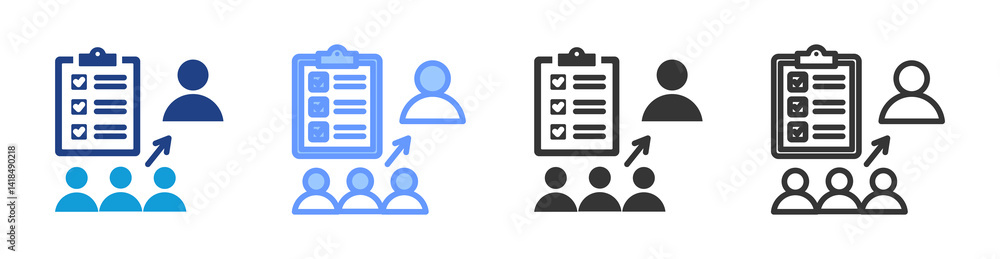 Poster study withdrawal icon set multiple style collection