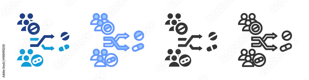 Poster Cross Over Study icon set multiple style collection