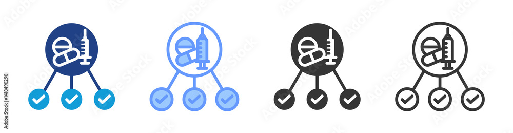 Poster Indication icon set multiple style collection