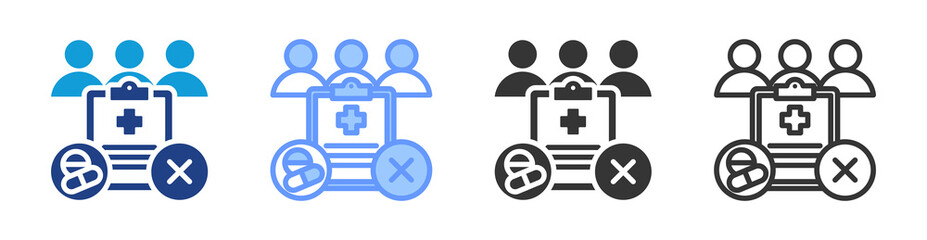 Study Termination icon set multiple style collection