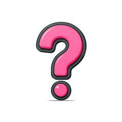 Naklejka premium pink question mark emoji illustration
