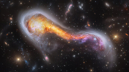 A Beautiful Cosmic Collision Between Two Majestic Galaxies