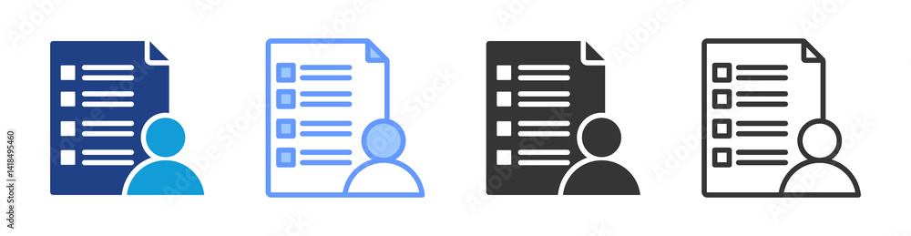 Poster qualification icon set multiple style collection