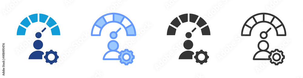 Poster Performance icon set multiple style collection