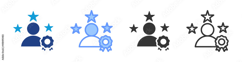 Aufkleber experience icon set multiple style collection