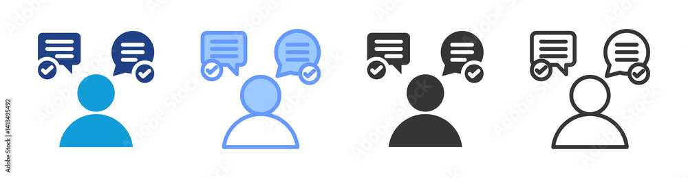Poster Fluency icon set multiple style collection