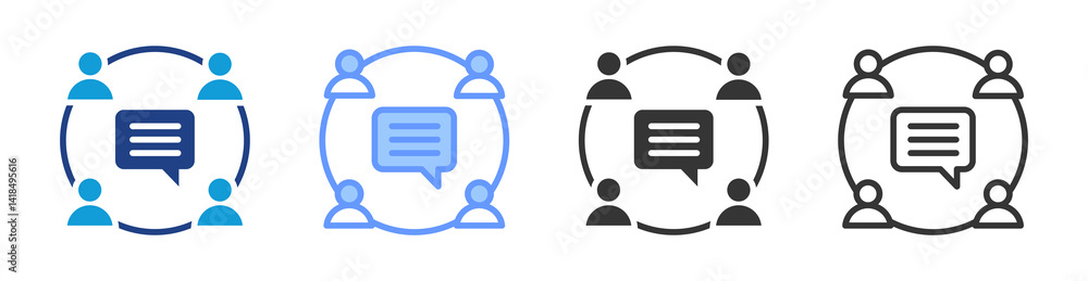Aufkleber interpersonal skills icon set multiple style collection