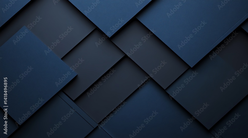 Fototapete dark blue squares create a geometric pattern with depth and shadow. perfect for modern design projec