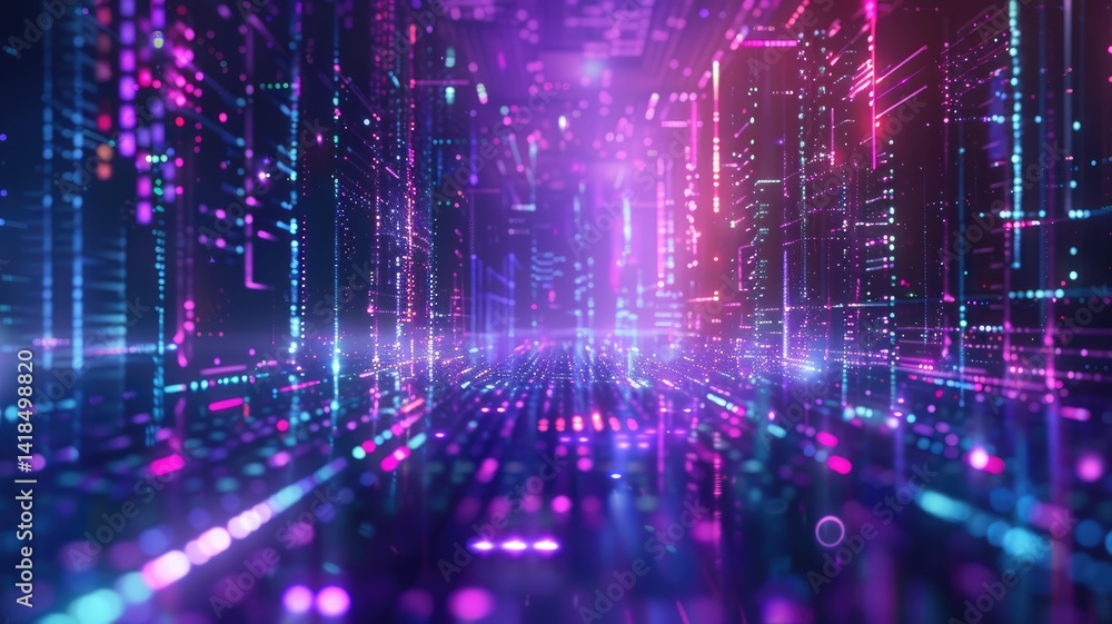 Aufkleber stunning abstract digital background featuring vibrant lights and networks, ideal for illustrating b