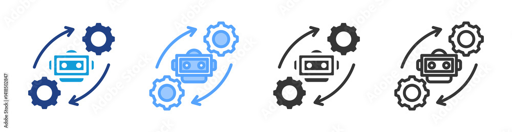 Aufkleber rpa icon set multiple style collection