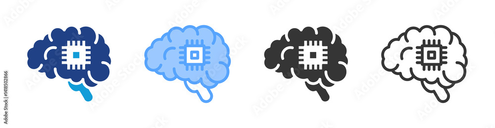 Poster Ai icon set multiple style collection