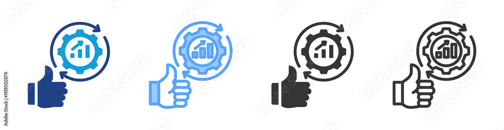 Poster Advantage icon set multiple style collection