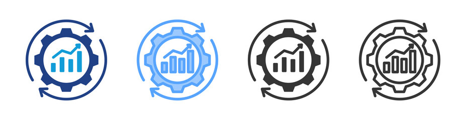 Business Automation icon set multiple style collection